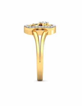 Anillo Joyería M De Leon 10 k de oro amarillo zirconia brillante