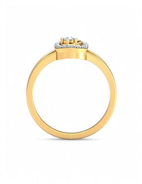 Anillo Joyería M De Leon 10 k de oro amarillo zirconia brillante