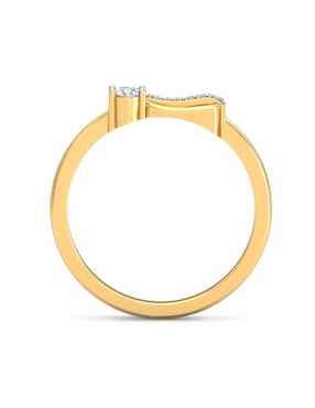 Anillo Joyería M De Leon 10 k de oro amarillo zirconia brillante