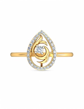 Anillo Joyería M De Leon 10 k de oro amarillo zirconia brillante