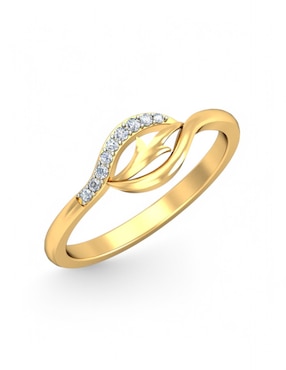 Anillo Joyería M De Leon 10 k de oro amarillo zirconia brillante