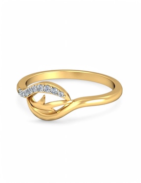 Anillo Joyería M De Leon 10 k de oro amarillo zirconia brillante