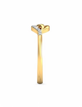 Anillo Joyería M De Leon 10 k de oro amarillo zirconia brillante
