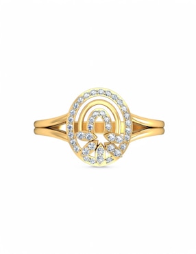 Anillo Joyería M De Leon 10 k de oro amarillo zirconia brillante