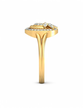 Anillo Joyería M De Leon 10 k de oro amarillo zirconia brillante