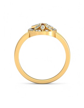 Anillo Joyería M De Leon 10 k de oro amarillo zirconia brillante