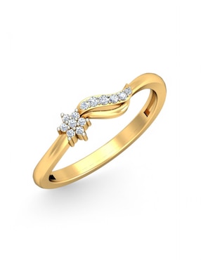 Anillo Joyería M De Leon 10 k de oro amarillo zirconia brillante