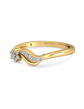 Anillo Joyería M De Leon 10 k de oro amarillo zirconia brillante