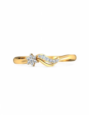 Anillo Joyería M De Leon 10 k de oro amarillo zirconia brillante