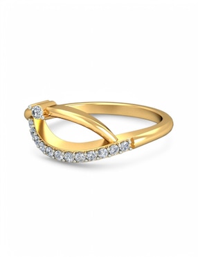 Anillo Joyería M De Leon 10 k de oro amarillo zirconia brillante