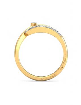 Anillo Joyería M De Leon 10 k de oro amarillo zirconia brillante