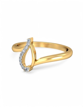 Anillo Joyería M De Leon 10 k de oro amarillo zirconia brillante