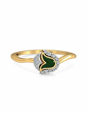 Anillo Joyería M De Leon 10 k de oro amarillo zirconia brillante