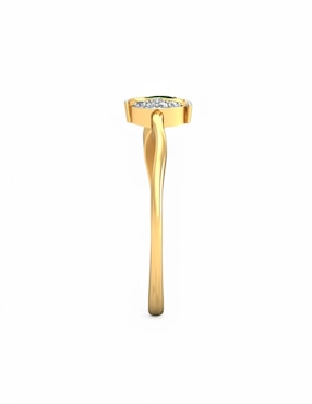 Anillo Joyería M De Leon 10 k de oro amarillo zirconia brillante