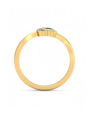 Anillo Joyería M De Leon 10 k de oro amarillo zirconia brillante