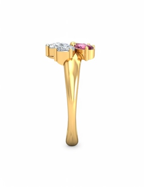 Anillo Joyería M De Leon 10 k de oro amarillo zirconia brillante