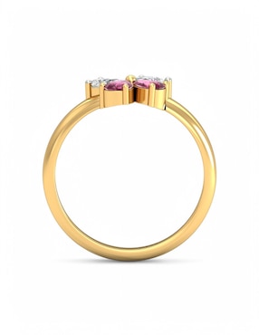 Anillo Joyería M De Leon 10 k de oro amarillo zirconia brillante