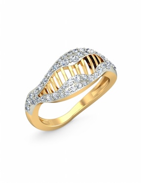 Anillo Joyería M De Leon 10 k de oro amarillo zirconia brillante