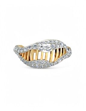 Anillo Joyería M De Leon 10 k de oro amarillo zirconia brillante