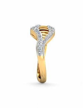 Anillo Joyería M De Leon 10 k de oro amarillo zirconia brillante