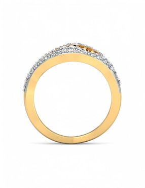 Anillo Joyería M De Leon 10 k de oro amarillo zirconia brillante