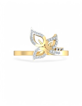 Anillo Joyería M De Leon 10 k de oro amarillo zirconia brillante