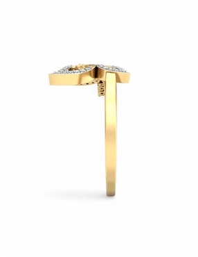 Anillo Joyería M De Leon 10 k de oro amarillo zirconia brillante