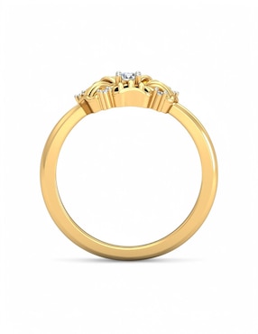 Anillo Joyería M De Leon 10 k de oro amarillo zirconia brillante