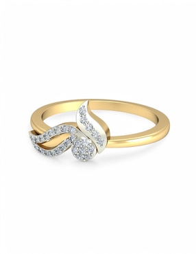 Anillo Joyería M De Leon 10 k de oro amarillo zirconia brillante