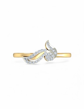 Anillo Joyería M De Leon 10 k de oro amarillo zirconia brillante