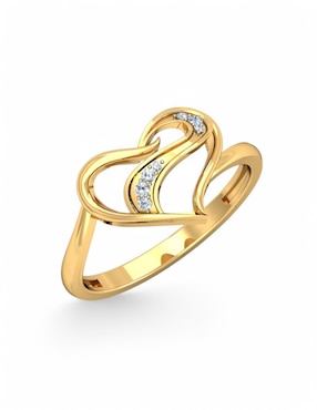 Anillo Joyería M De Leon 10 k de oro amarillo zirconia brillante