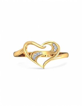 Anillo Joyería M De Leon 10 k de oro amarillo zirconia brillante