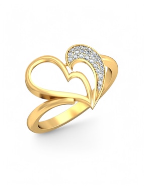 Anillo Joyería M De Leon 10 k de oro amarillo zirconia brillante