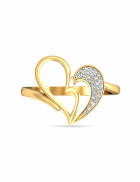 Anillo Joyería M De Leon 10 k de oro amarillo zirconia brillante