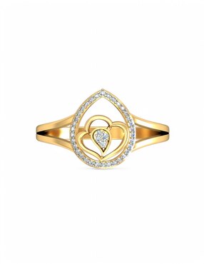Anillo Joyería M De Leon 10 k de oro amarillo zirconia brillante