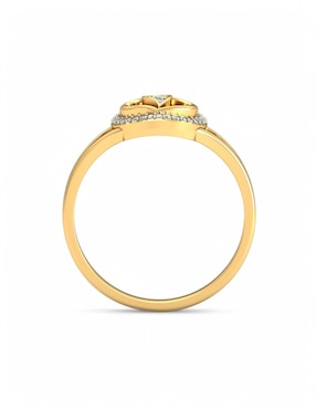 Anillo Joyería M De Leon 10 k de oro amarillo zirconia brillante