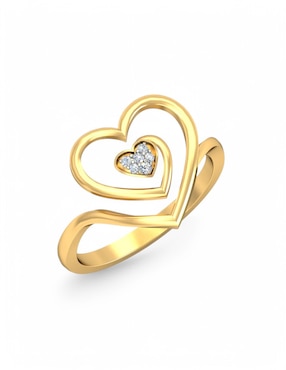 Anillo Joyería M De Leon 10 k de oro amarillo zirconia brillante