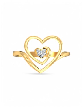 Anillo Joyería M De Leon 10 k de oro amarillo zirconia brillante