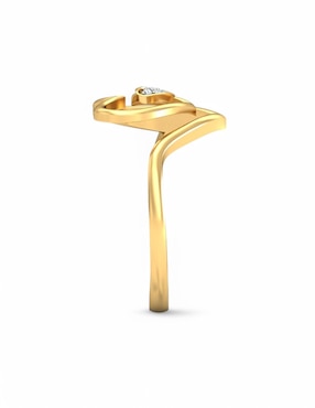 Anillo Joyería M De Leon 10 k de oro amarillo zirconia brillante