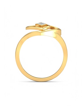 Anillo Joyería M De Leon 10 k de oro amarillo zirconia brillante