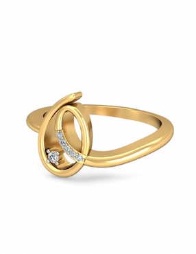 Anillo Joyería M De Leon 10 k de oro amarillo zirconia brillante