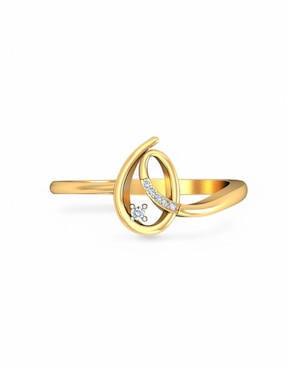 Anillo Joyería M De Leon 10 k de oro amarillo zirconia brillante
