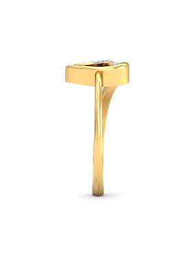 Anillo Joyería M De Leon 10 k de oro amarillo zirconia brillante