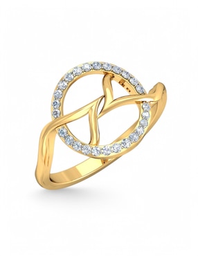 Anillo Joyería M De Leon 10 k de oro amarillo zirconia brillante