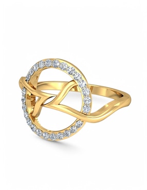 Anillo Joyería M De Leon 10 k de oro amarillo zirconia brillante