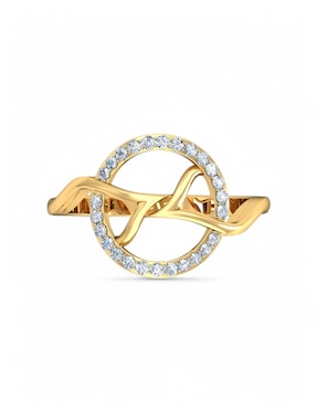 Anillo Joyería M De Leon 10 k de oro amarillo zirconia brillante