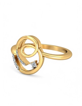 Anillo Joyería M De Leon 10 k de oro amarillo zirconia brillante