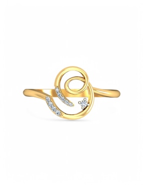 Anillo Joyería M De Leon 10 k de oro amarillo zirconia brillante