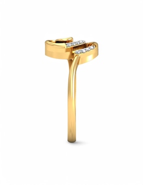 Anillo Joyería M De Leon 10 k de oro amarillo zirconia brillante