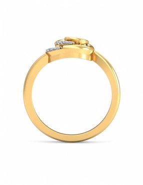 Anillo Joyería M De Leon 10 k de oro amarillo zirconia brillante